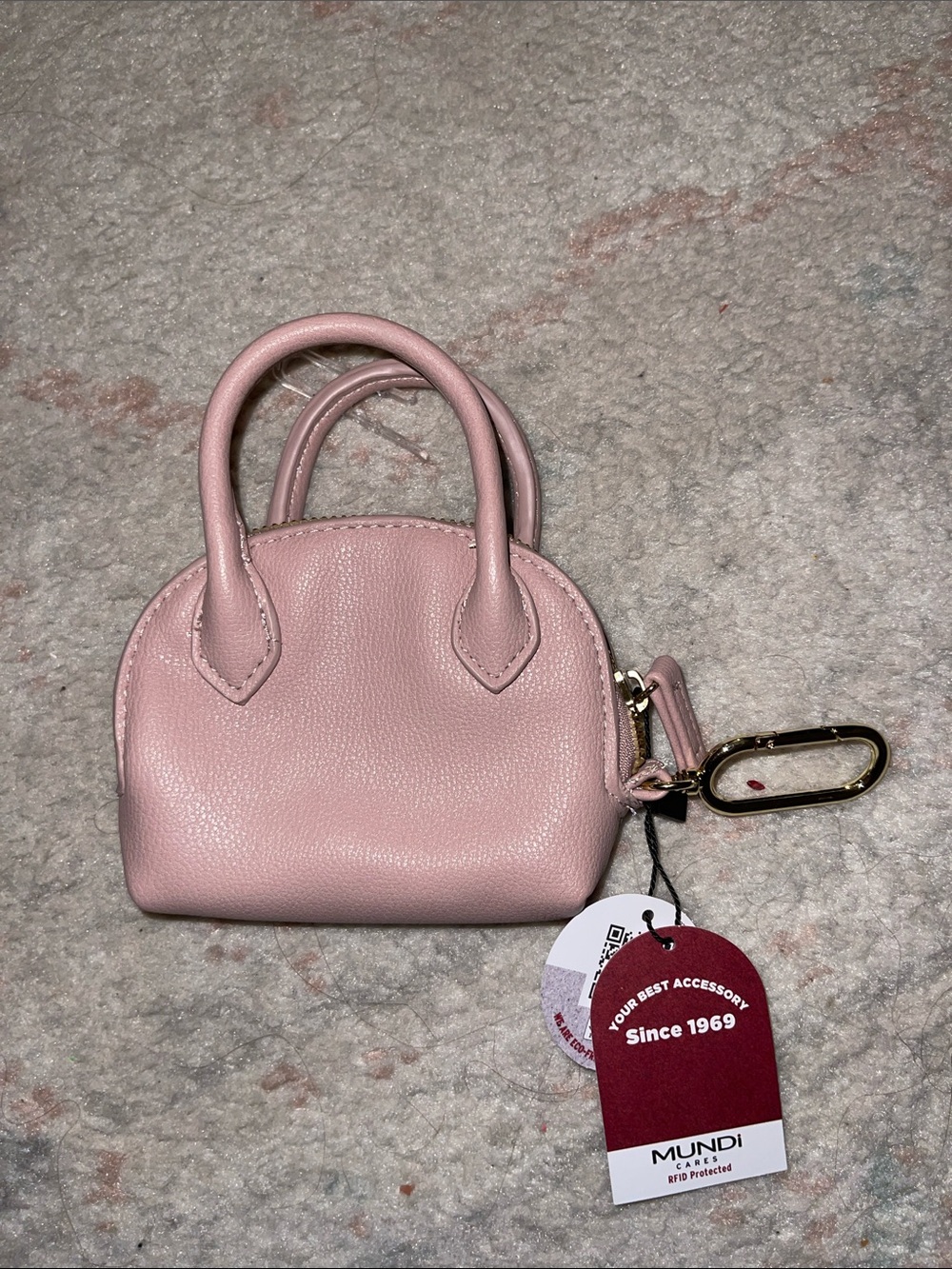 mundi Dusty Pink Mini Satchel Keychain Bag